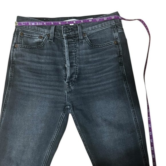 Re/Done 80s Slim Straight Black Jean Size 27 Button Fly Revolve - Picture 6 of 11